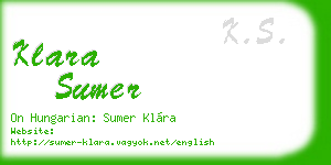 klara sumer business card